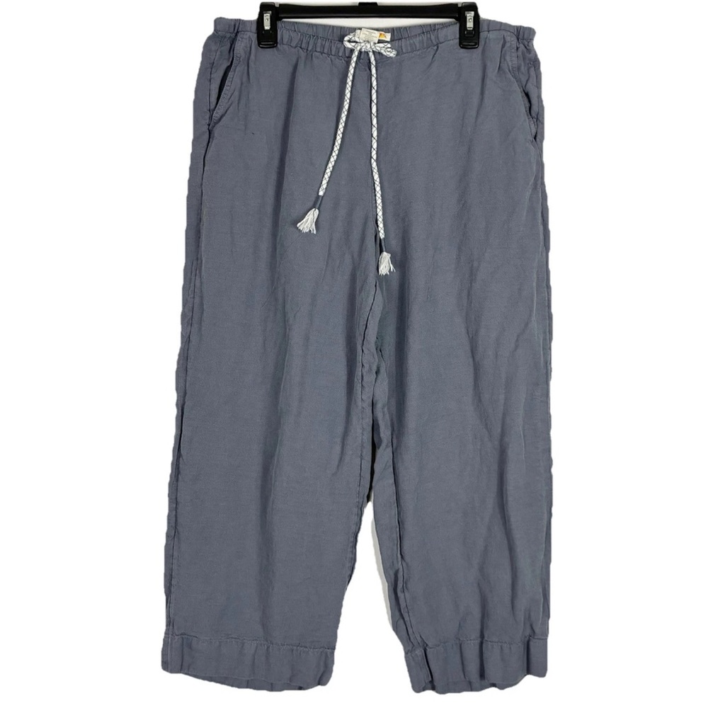 C&C California Slate Blue Drawstring Linen Blend Pants